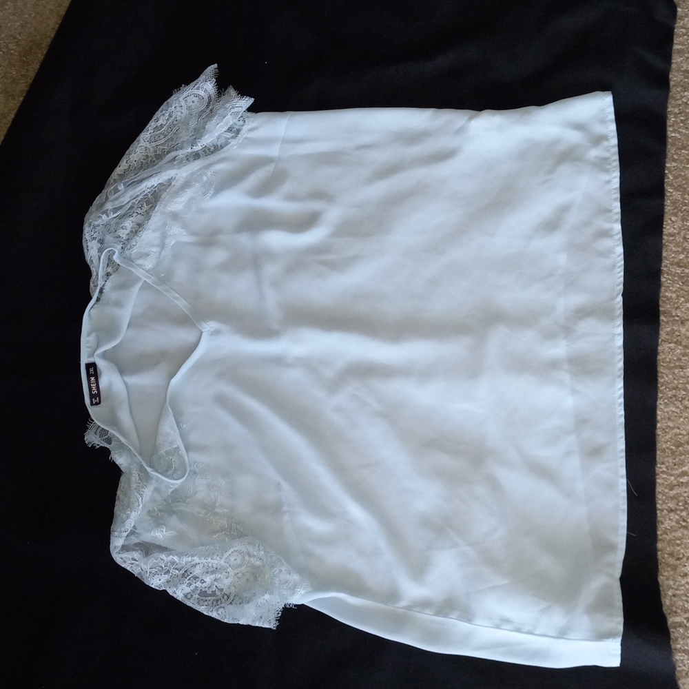 Lace Short sleeved blouse| Size:2XL |
